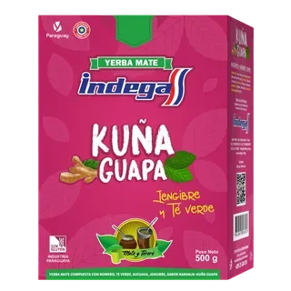 Yerba Mate “Kuña Guapa”con Jengibre y Té Verde 500gr (cajita)